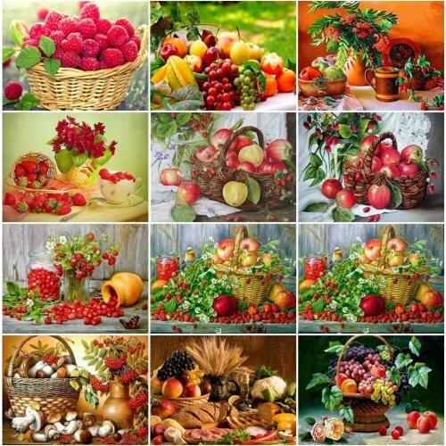 Full Square 5D Diy Diamond Painting Landscape 3D Diamond Embroidery Set Fruit Picture Rhinestones Cross Stitch Mosaic Home Decor