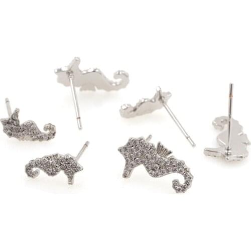 Seahorse Earrings,Seahorse Jewelry,Cubic Zirconia Earrings,Ocean Charm,DIY Jewelry Accessories