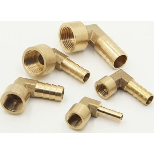 8~16mm Hose Barb x 1/2" Female Thread 90Degree Elbow Brass Barbed Fitting Coupler Connector Adapter For Fuel Gas Water Copper