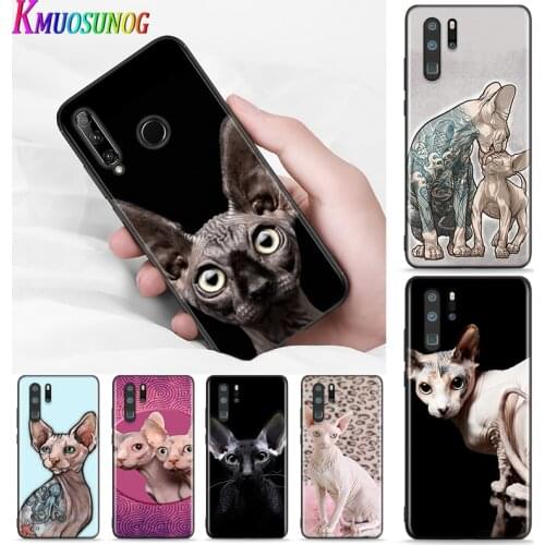 Silicone Cover Tattoo Sphinx Cat for Huawei P Smart S Nova 7i 6S 5T 5i 5 Pro 4 4E 3 3i 3E 2 2i P40 Lite P10 Phone Case