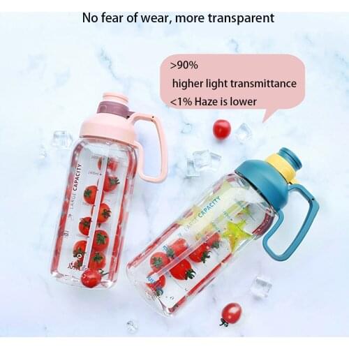 1.8L Large-capacity Sports Bottle With Scale Water Bottle With Straw Portable Outdoor Sports Water Cup Suitable For Gym