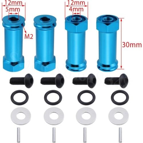 4-Pack Aluminum 12mm Wheel Extension 30mm Drive Hub Hex Adapter For 1/10 Traxxas Slash 4x4 Option Parts