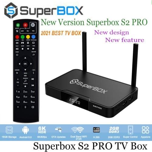 [Genuine] Superbox S2 Pro Smart TV Box new design new feature Android 9.0 6K Set top box 2GB+16GB for USA Canada latin Mexico