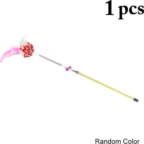 Funny Cat Teaser Toy Creative Spring Fairy Stick Cat Wand Toy Kitten Teasing Wand With Bells Random Color Toy For Cat Pet Kitten