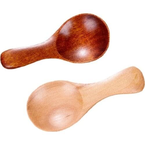 1Pcs Small Little Mini Natural Wooden Spoon Scoop Tea Honey Coffee Condiment Salt Sugar Spoon Cooking Tools Kitchen Gadgets