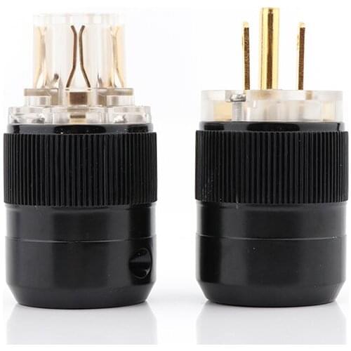 10Pair 24K Gold Plated Transparent US Power Plug & IEC Connector