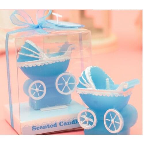 10 pcs cute Mini Creative Pram Baby Birthday Candle Kid Pram Baby Carriage Candle Cake Cupcake Topper Party Decoration Supply