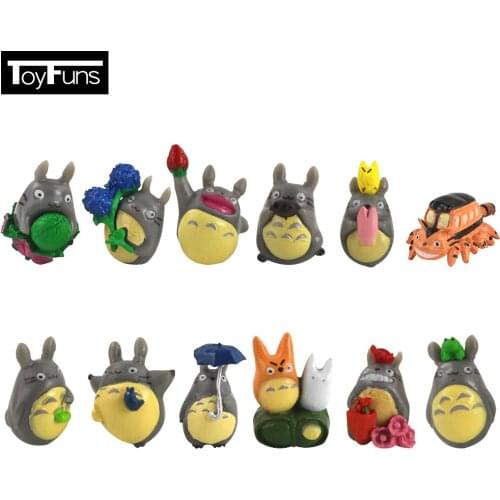 12pcs/set 1.5-4cm My Neighbor Totoro PVC Figures Pandent Collection Mini Model Toys Christmas Gifts for Kids Children