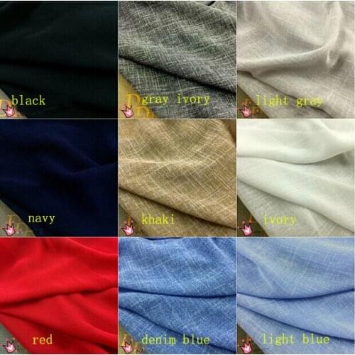 2 meters 150cm 59.05" width light blue/gray ivory/light gray/khaki/navy/ivory/red/denim blue/black linen fabric MM296
