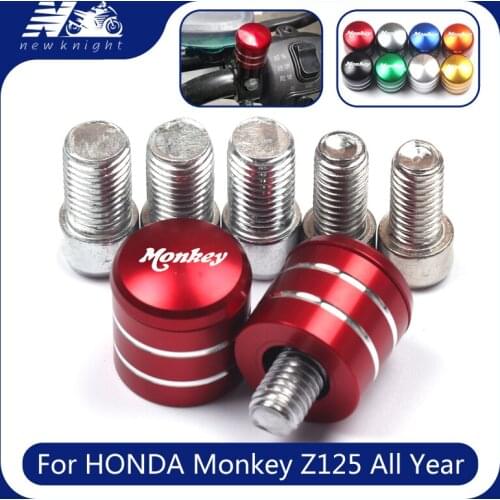 2 Pcs For Honda Monkey Z125 Z-125 All Year Mtorcycle CNC Aluminum Rearview Handlebar Mirror Bolt Screw Mount Adapter Accessories