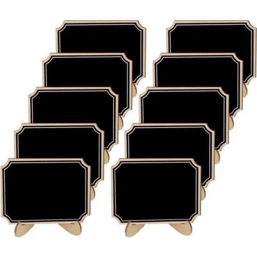 20 Pack Mini Chalkboards with Support Easels Stand,Place Cards Small Rectangle Little Wood Blackboard for Weddings Birthday Pa