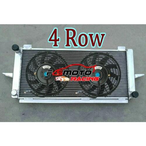 4ROW Aluminum Radiator For Ford Escort RS 2000 & Sierra RS500 Cosworth 2.0 16V 1982-1997 MT GBC GBG GB4 RS500 & FAN Turbo