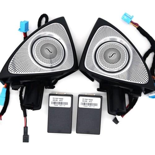 64 Colors 3D Rotating Tweeter For Mercedes Benz C GLC E S-class W205/W213/W222/X253/W177 RGB LED Luminous Car Speaker horn