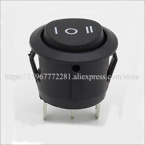 5PCS KCD1-5-103 car Rocke Switch 3 Pin 10A/125V 6A/250V AC 3 Position SPDT ON-OFF-ON Rocker Switch Snap-in 23mm Round