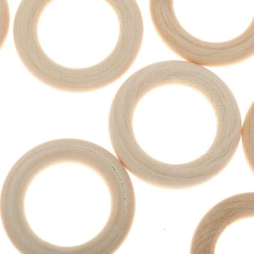 20 × Unfinished Natural Wooden Rings Wood Teething Rings For Craft, Ring Pendant, DIY Connectors, Jewelry Making, 35 mm