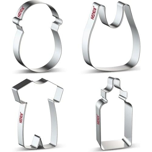 ZADE Baby Shower Cookie Cutter Baby Pajama,Baby Bib,Swaddled Baby Biscuit / Fondant / Pastry Cutter - Stainless Steel