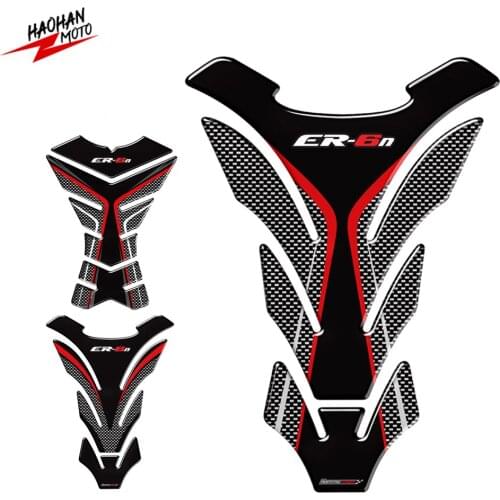 For Kawasaki ER6N ER-6N Tankpad 3D Carbon-look Motorcycle Tank Pad Protector Decal