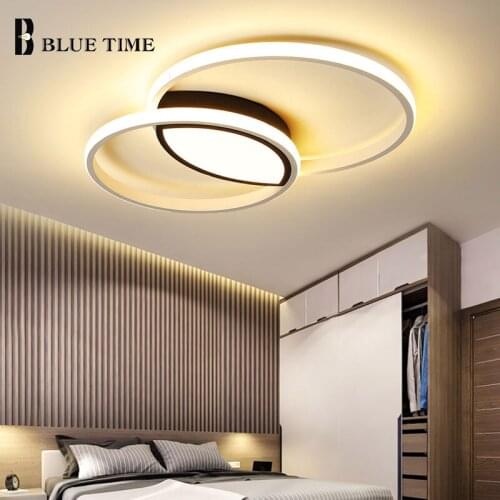 Home Led Ceiling Lamp For Living room Bedroom Dining room Kitchen Lights 2/3 Ring Circle White Metal Ceiling Lights RC Dimmable