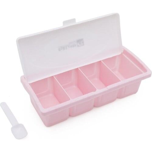 Kitchen Seasoning Box Kitchen Tools Salt Colorful Lid Condiment Cruet Storage Box Kitchen Organizer