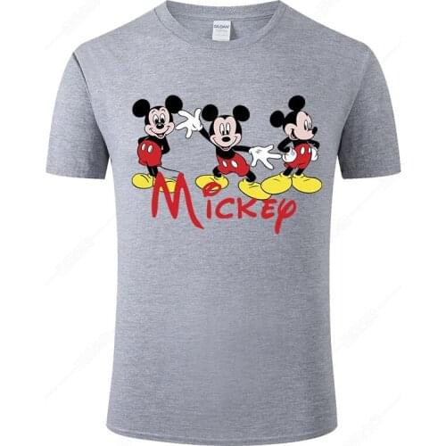 Disney Cotton Mickey Mouse T Shirt Men Women Summer Cotton Short Sleeve Printed Tee Fashion Casual Cool Tops Clothing J14