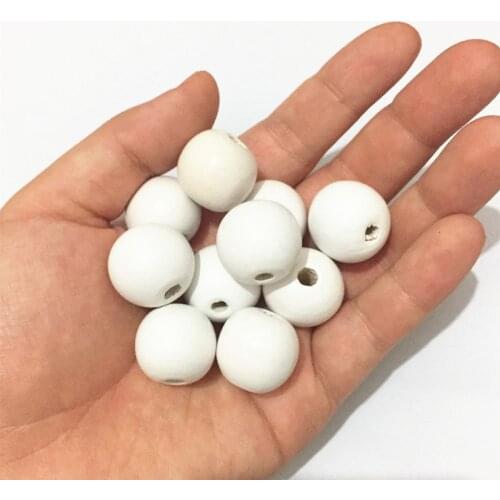 Hot Sell Natural Wooden Beads Round Balls Wood Spacer Beads For DIY Jewelry Making Natural Wood Pure White Color 18mm 22mm