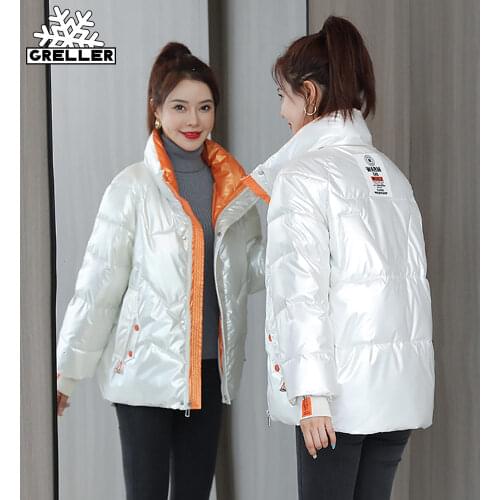 GRELLER 2021 New Down Jackets Female Winter Coat Womens Short Parkas Warm Winter Jacket Women Coat Female Cotton Padded Jacket