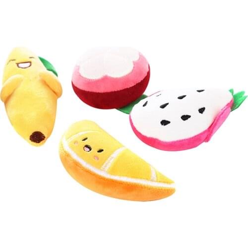 Cat Toy Catnip Toys Funny Interactive Plush Cat Toy Pet Kitten Fruit Cat Toy Pitaya Mangosteen Orange Banana Cats Toy