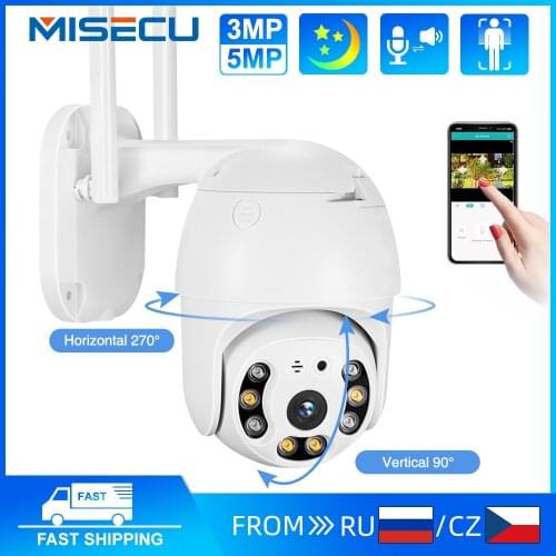 MISECU 1080P Wifi Camera Outdoor 2MP PTZ Camera Smart Ai Wireless Dome IP Camera ONVIF Two Way Audio Home Surveillance Camera