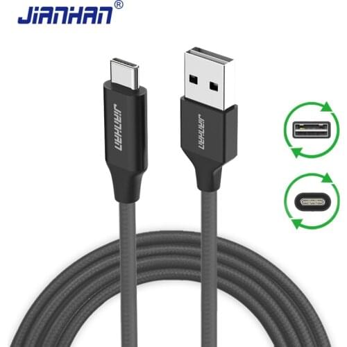 Reversible USB C Cable Fast Charging Type C to USB 2.0 Data Charger Strong Cables for Huawei P10 LG G5 G6 Xiaomi 4c 5 One Plus