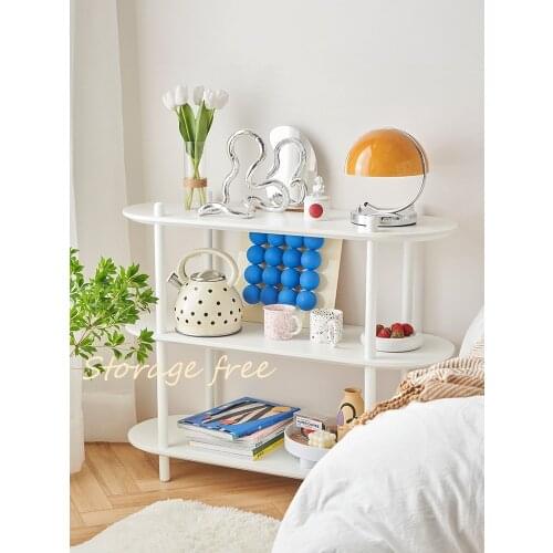 Nordic Bookshelf Simple Style Storage Bookcase Floor Bedroom Shelf Living Room Children White Display Rack