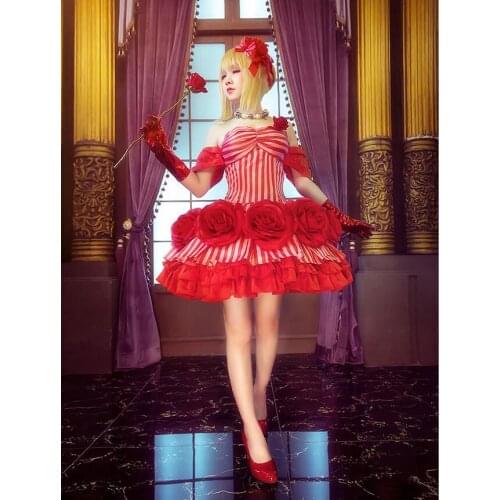 Japanese Anime Fate/Grand Order Cosplay Costume Artoria Pendragon Nero Cosplay Costume Saber Cosplay Idol Emperor Figure