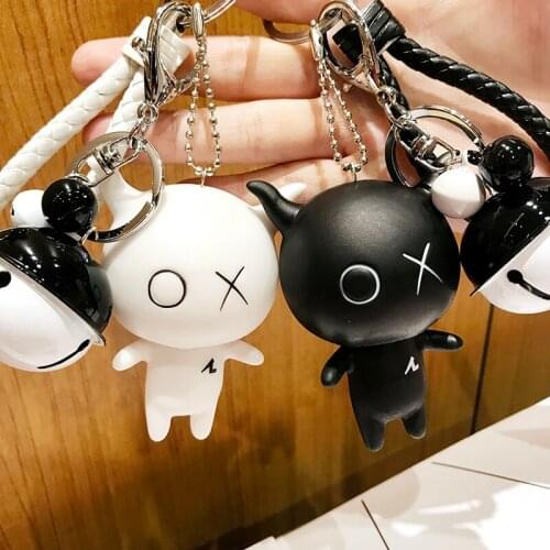 Creative Cartoon O X Doll Key Chain Cute Anime O X Key Chain Pendant for Children Bag Keyring Gifts Lovers Bag Pendant