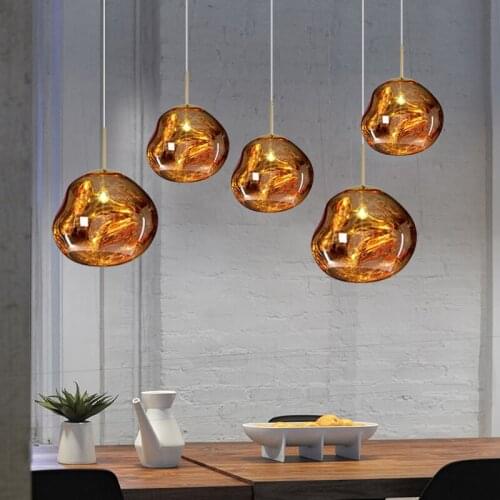 Kitchen Pendant Light Bar Gold Glass Pendant Lighting Bedroom Modern Ceiling Lamp Home Pendant Lights Study Lighting Free Bulb