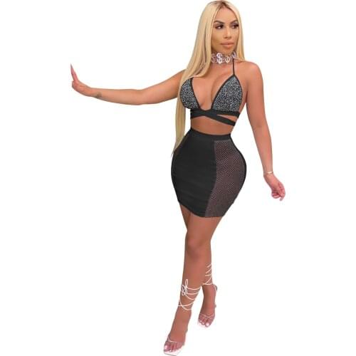 2021 Summer Casual Dress Women Lady Elegant Two Piece Skirt Set Party Club Dress Bodycon Clothing Sexy Maxi Stylish Dress