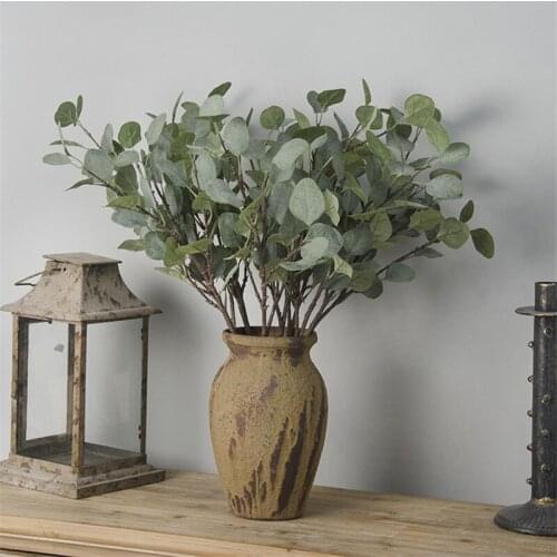 Fashion Artificial Plants Hair Pulp Eucalyptus Leaves Fake Plants Party Garden Table Decor For Wedding Home Decoration