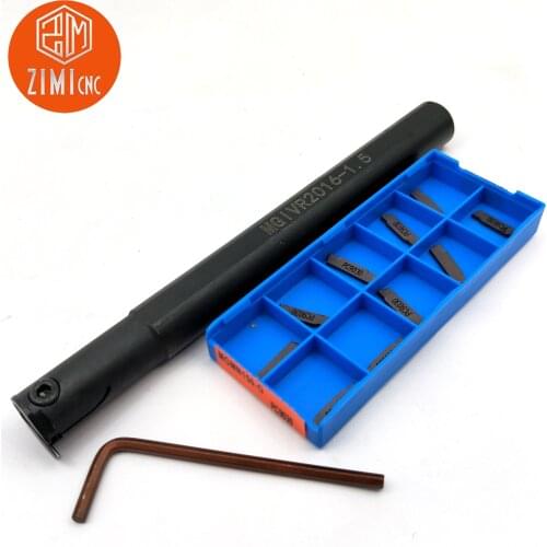 1pcs MGIVR2016 1.5mm inner round cutter slotting handle +10pcs MGMN150-G carbide insert +1pcs wrench CNC lathe cutting kit
