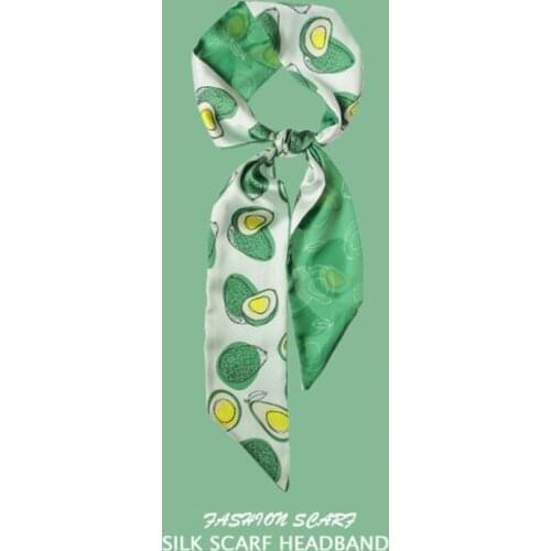 New Refreshing Literary fruit small silk scarf female hair band slender long strip streamer tied bag belt decorative scarf gift