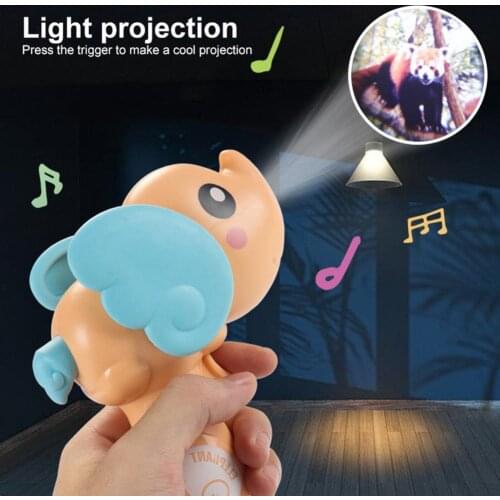 Adorable Flashlight Toys Tail Rotatable Lovely Shape Thicken Fall Resistant 2 Styles ABS Night Light Projection Toys for Gift