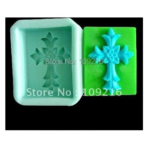 Wholesale!!1pcs Lovely Cross (R0102) Silicone Handmade Soap Mold Crafts DIY Mold