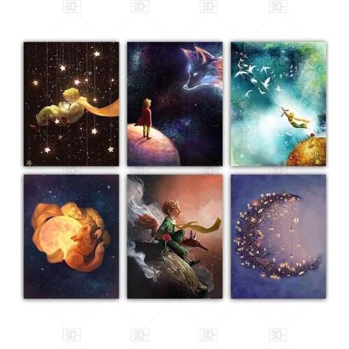Painting Posters Wall Artwork Canvas Prints Animation The Little Prince Home Decoration Cartoon Modular Pictures Baby Kids Room