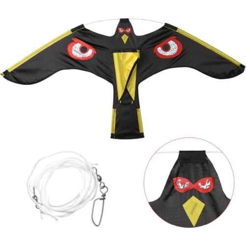 1pcs Realistic Black Bird Repeller Flying Hawk Kite Protect Farmers Crops Decoy Pest Insect Control Repeller