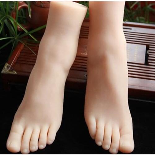 Real Female 41 Yard Sexy Foot Mannequin Blood Vesse Silicone Photography Silk Stockings Jewelry Model Soft Silica Gel 1PC C742
