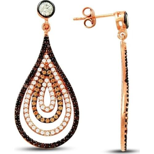 Water Drop Dangle Earring 925 Sterling Silver Drop Designer Turkish Earrings серьги серебро сережк