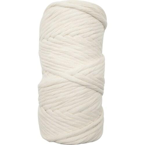 New Hot Beige Macrame Cord Yarn Cotton Rope 3mm Single Strand Craft Accessories for DIY Projects 100m Long
