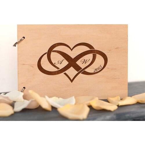 Wedding Guest Book Shower Infinity Wedding Keepsake Wedding Guestbook Rustic Custom Bridal Wedding Notebook Heart Love Guest Boo