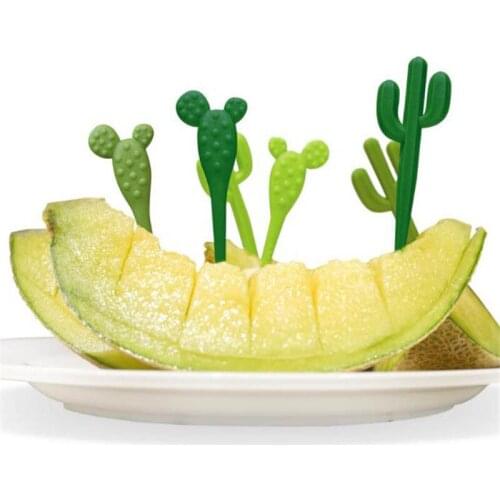 Cactus Fruit Forks Toothpick Cartoon Animal Fruit Fork Fruit Sparse Decoration Tools Kitchen Accessories Dessert Sign Home Decor