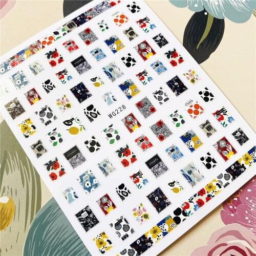 WG-228 The scenery in the stamp 3D Back glue Nail decal Nail sticker Nail decoration Nail art Nail ornament