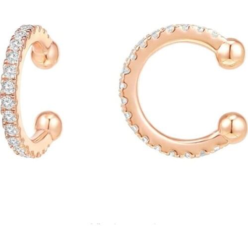 2020 New Women Zircon Ear Cuff Jewelry Fashion No Pierced Small Earring 925 Sterling Silver CZ Earrings Earcuff