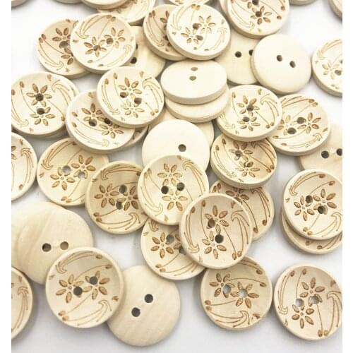 25/50/100 pcs Flower Wood Buttons Sewing Scrapbooking Gift Handwork Home Clothing Decor Wooden Decorative handmade WB753