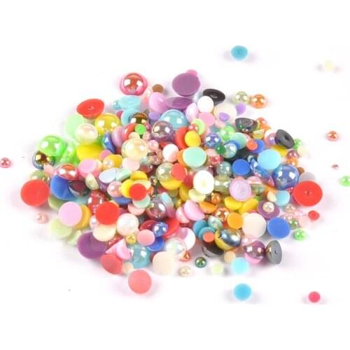 3-12mm 17 color mix AB Fake Pearl Flat Back Scrapbook clothing decoration DIY Sewing Craft Supplies BMAB